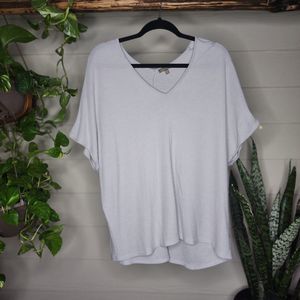 Lilla P Oversized  V-neck Knit women's size S Grey Top